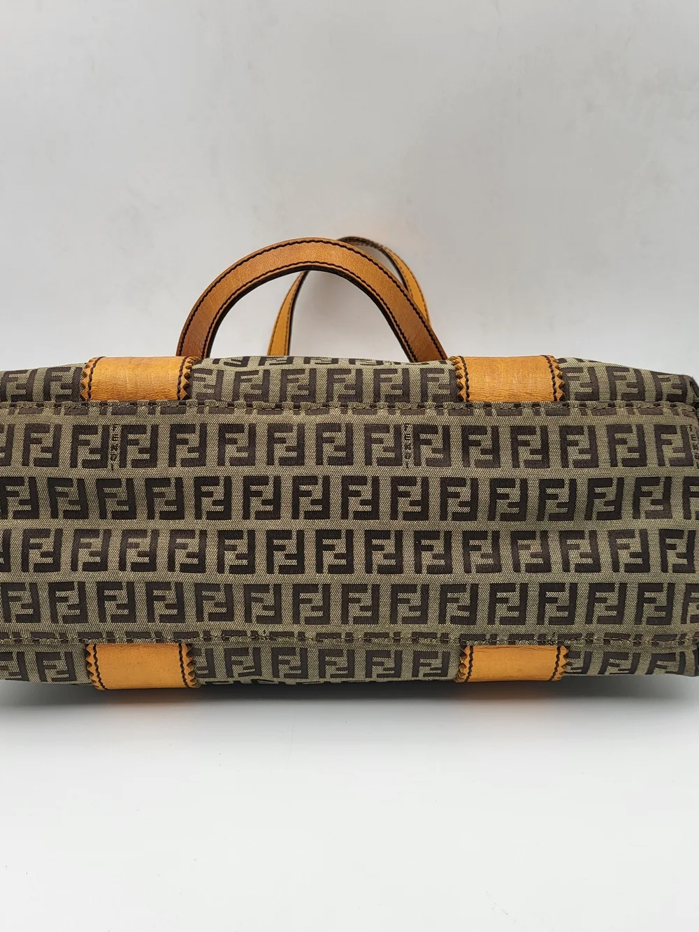 Fendi Zucchino Canvas Practical Tote Bag Vintage Authentic..